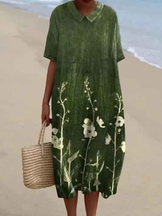 Margaret™ | Vibrant Floral Garden Print Flowy Dress