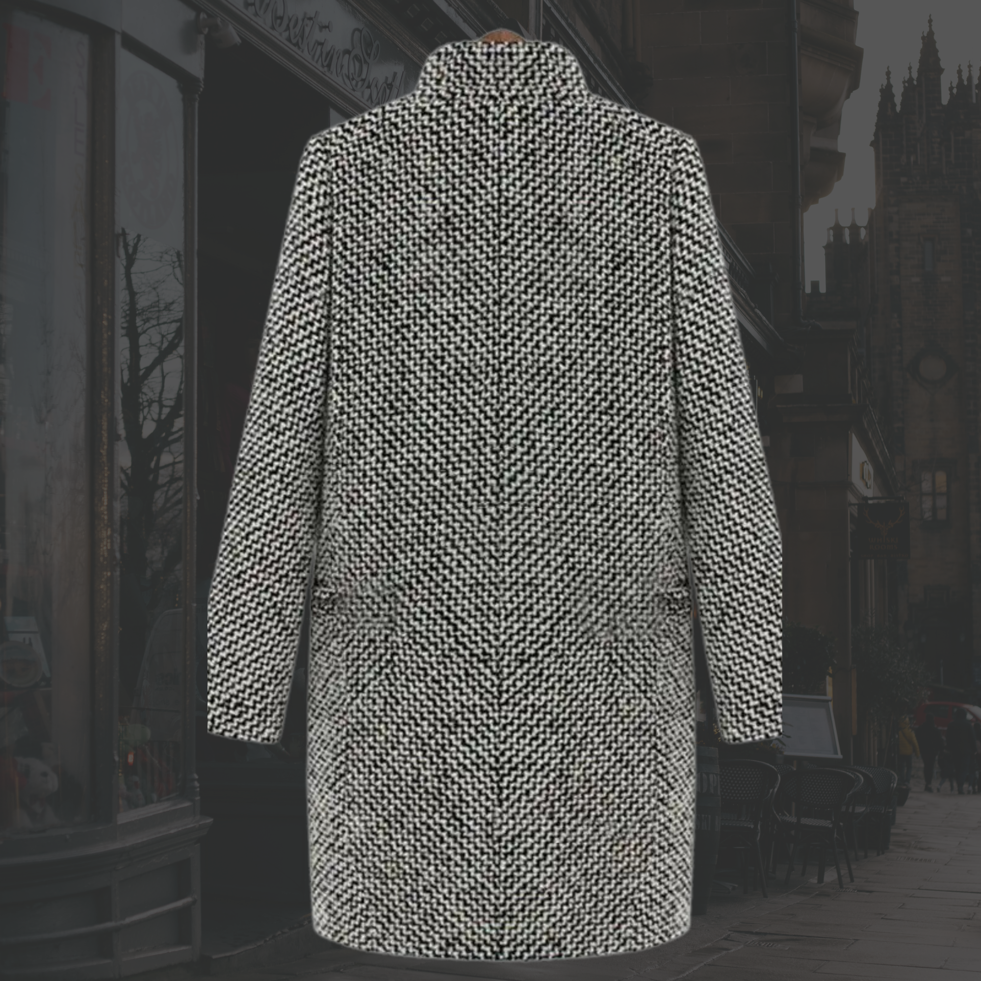 Women's Long Winter Coat, Insulated | Single-Button Closure, Deep V-Neckline | Structured Fit | S–4XL