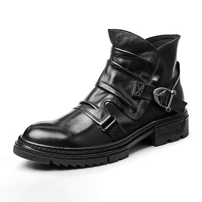 Stan - Plain brown men's boots with laces