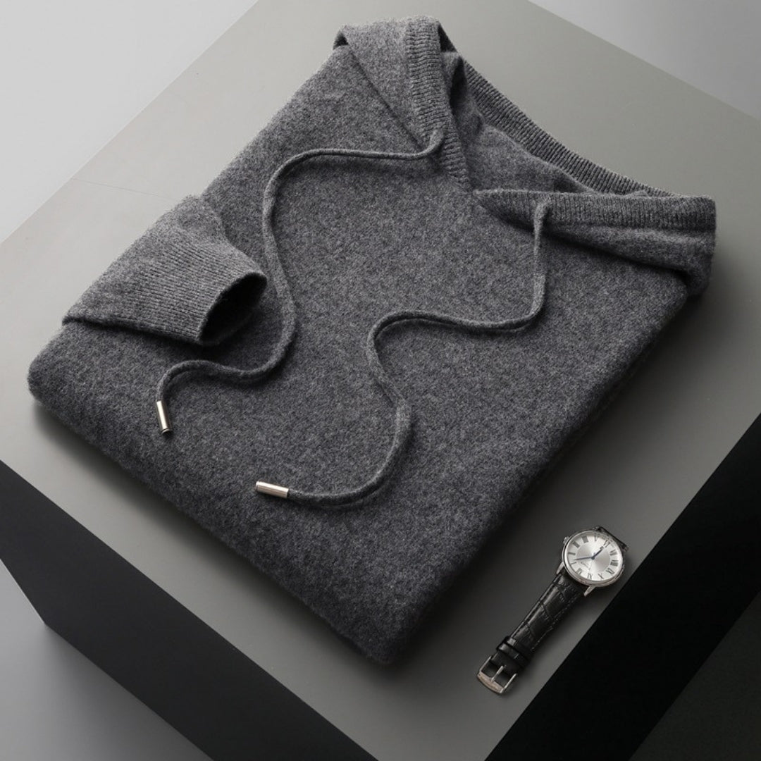 Rainer | Herren Frühlings Kaschmir-Kapuzenpullover — Weicher Strick-Hoodie in 7 Farben | Westmere