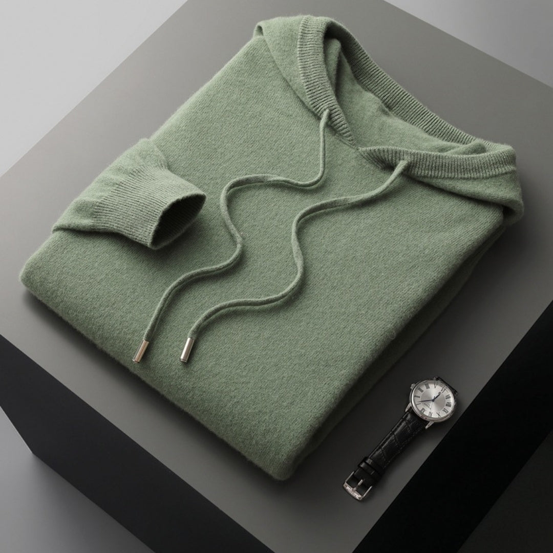 Rainer | Herren Frühlings Kaschmir-Kapuzenpullover — Weicher Strick-Hoodie in 7 Farben | Westmere