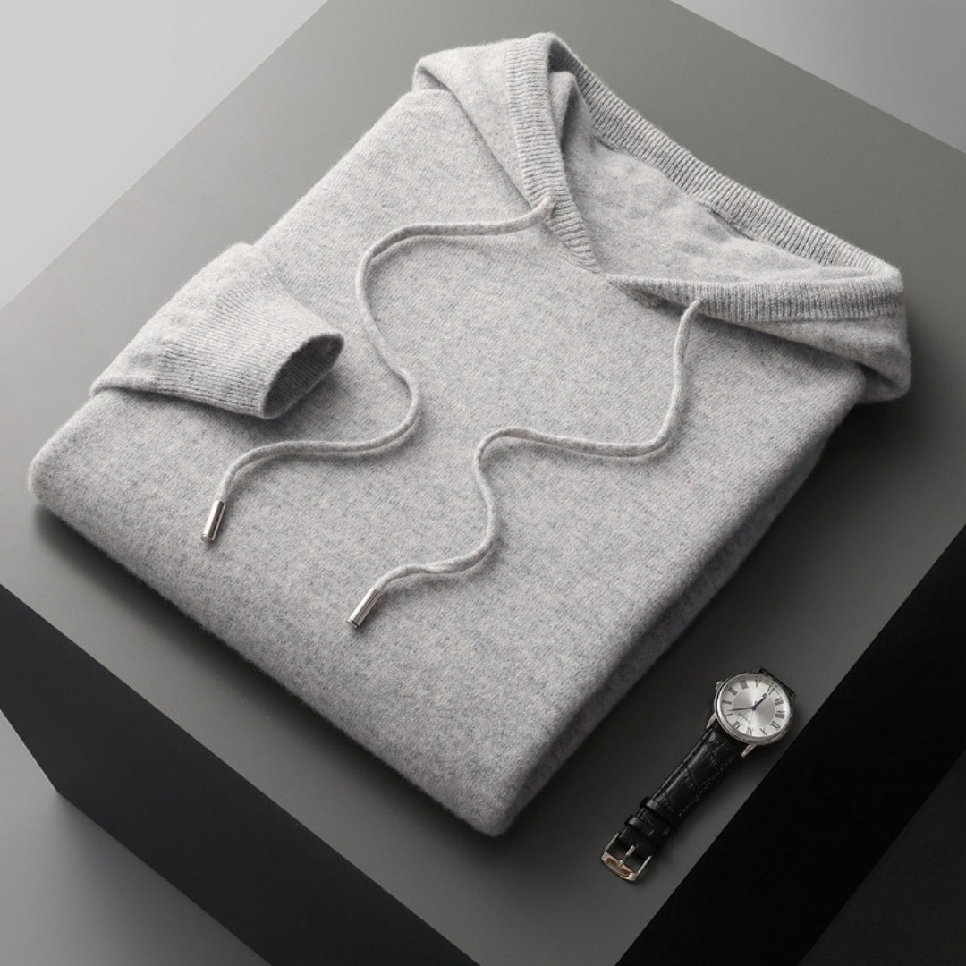 Rainer | Herren Frühlings Kaschmir-Kapuzenpullover — Weicher Strick-Hoodie in 7 Farben | Westmere
