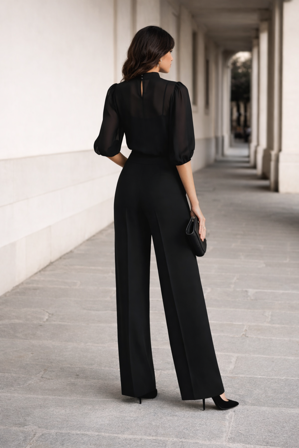 Valentina™ | Three-Piece Set Sheer Camisole and Wide-Leg Pants