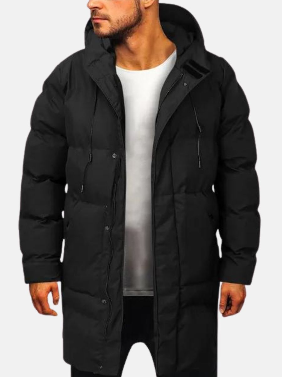 Sam Mens Parka Winter Coat, Padded and Warm in Black