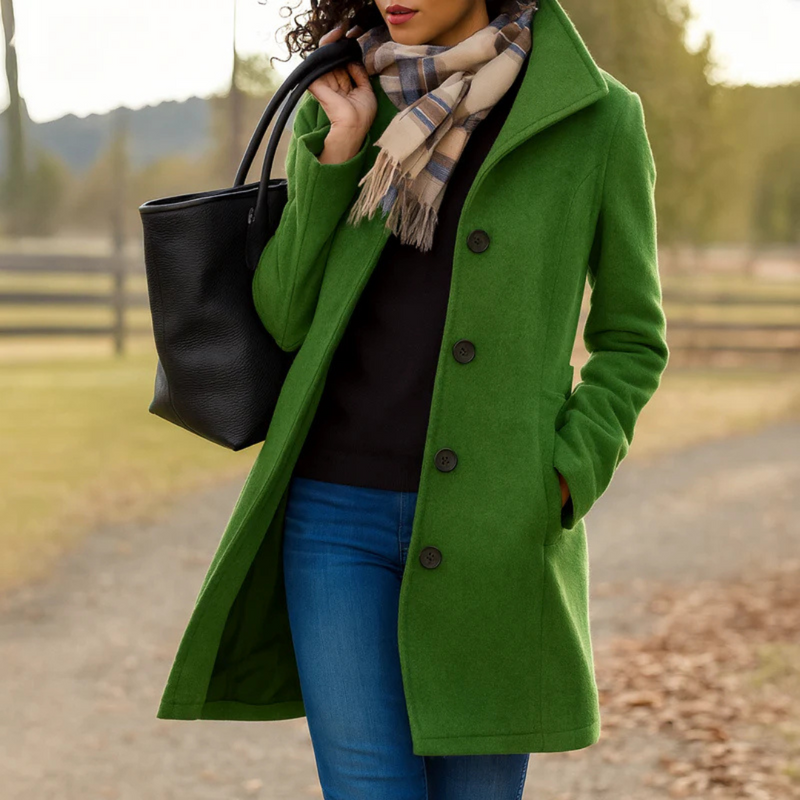 Women's Classic Button-Front Coat, Straight Cut | Warm & Wearable Everyday Layer | 9 Colorways | S–3XL