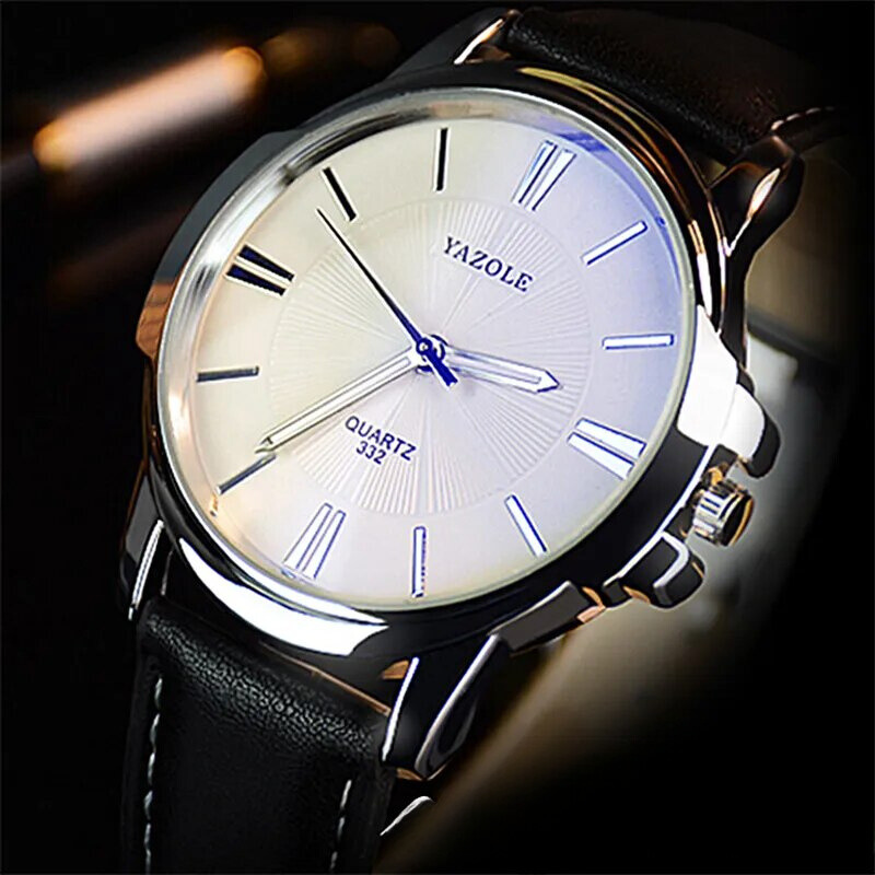 Claudio™ | Luxury Blue Glass Leather Watch
