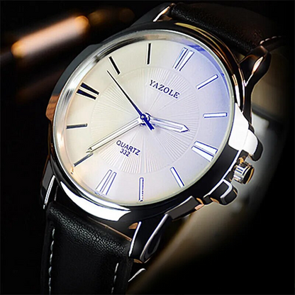 Claudio™ | Luxury Blue Glass Leather Watch
