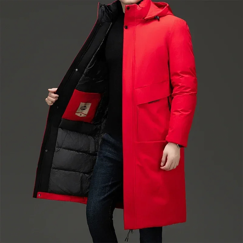 Alexander | Herren Langer Winter Steppmantel mit Kapuze — Gepolsterte Isolierung in 3 Farben | Westmere