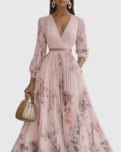Rowella™ | Elegant Pleated Maxi Dress