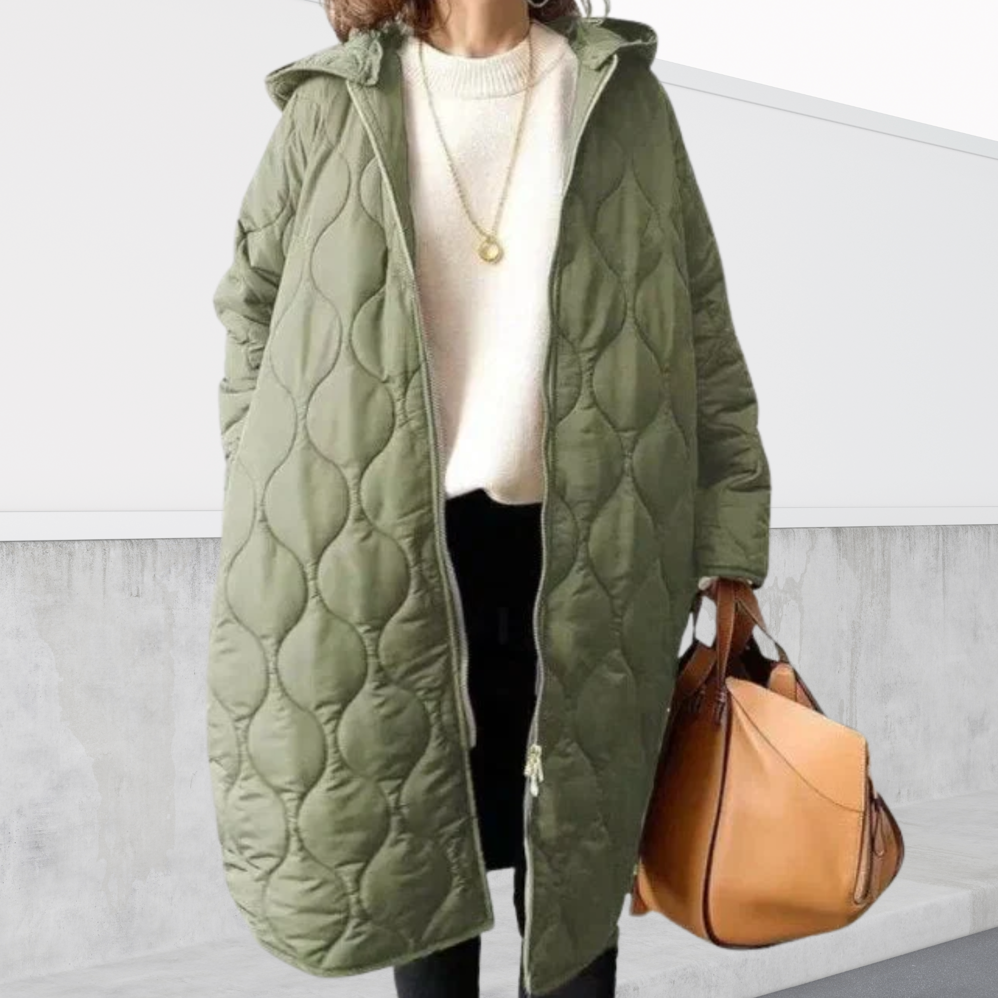 Women's Oversized Hooded Parka, Argyle Detail | Weather-Resistant Warmth, Protective Hood | 4 Colorways | One Size