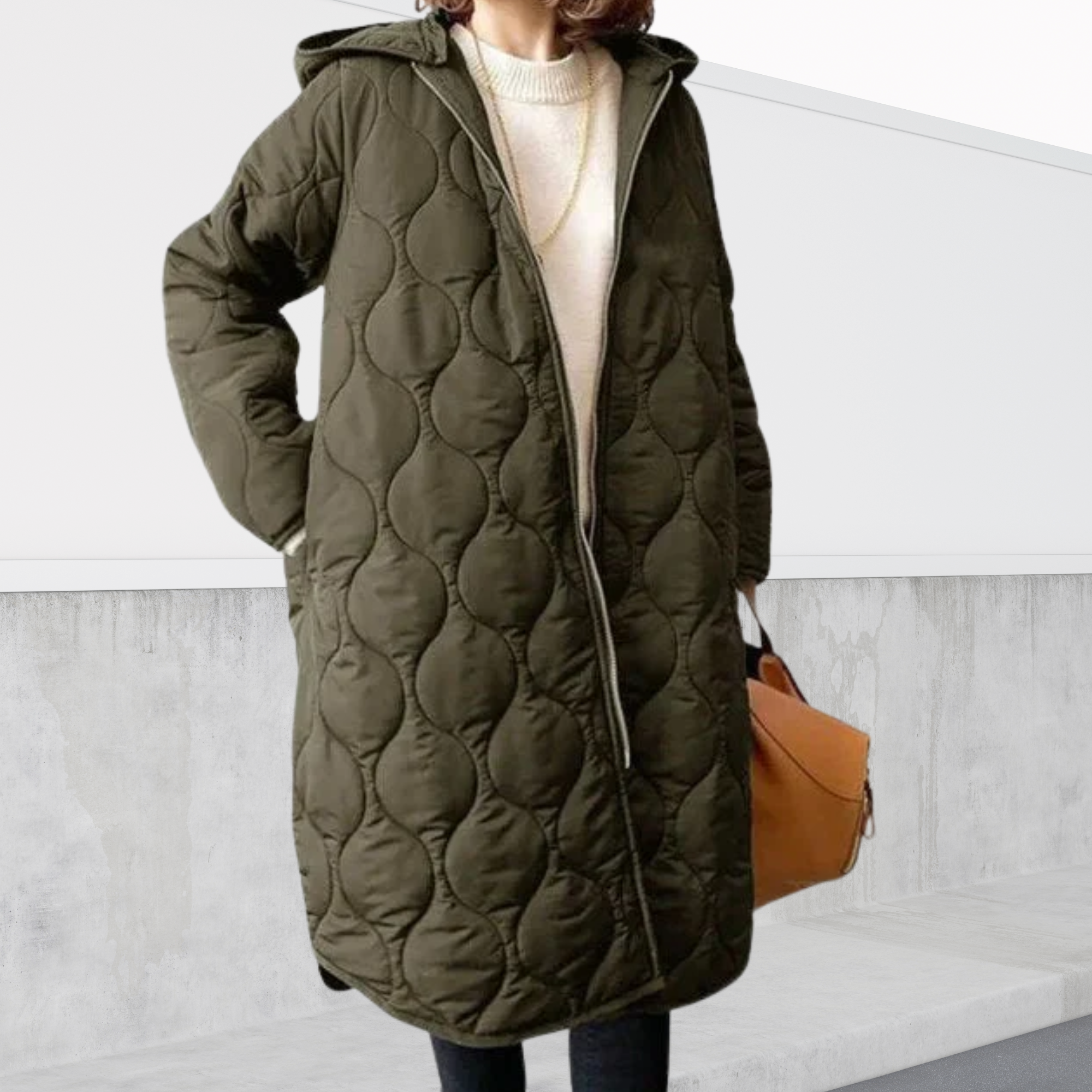 Women's Oversized Hooded Parka, Argyle Detail | Weather-Resistant Warmth, Protective Hood | 4 Colorways | One Size