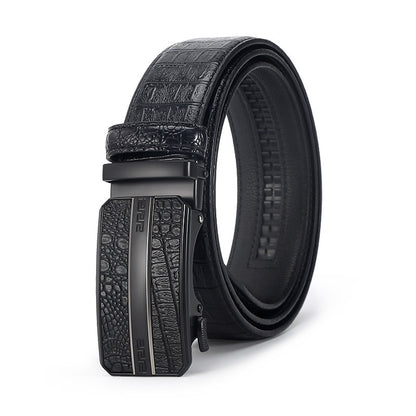 Savio™ | Men’s Crocodile Pattern Leather Belt – Automatic Buckle
