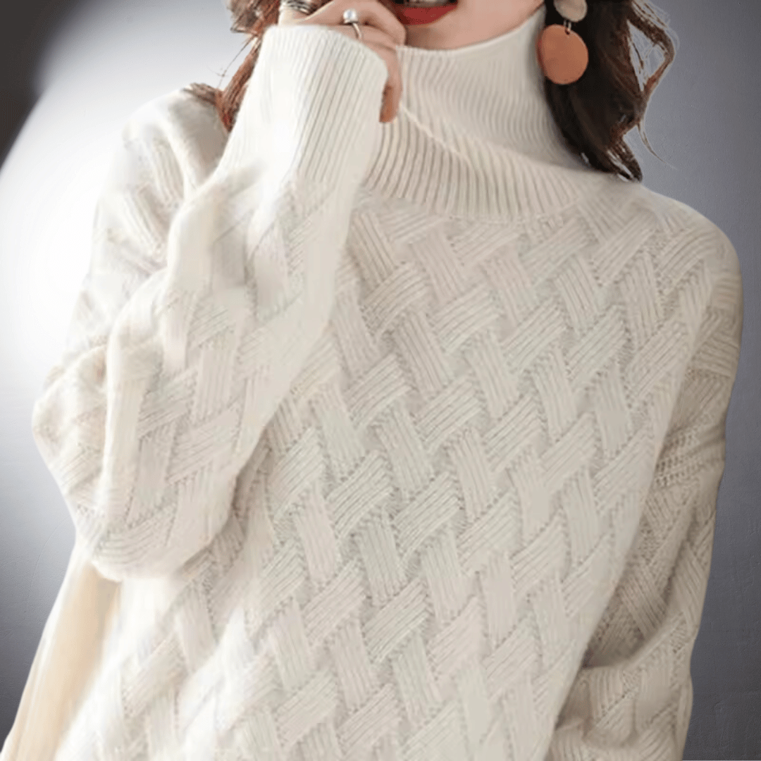 Women's Oversized Sweater, Draped Loose Fit | Cozy Warmth Without Bulk, Versatile Layer | Light Beige or Off White | S–XL