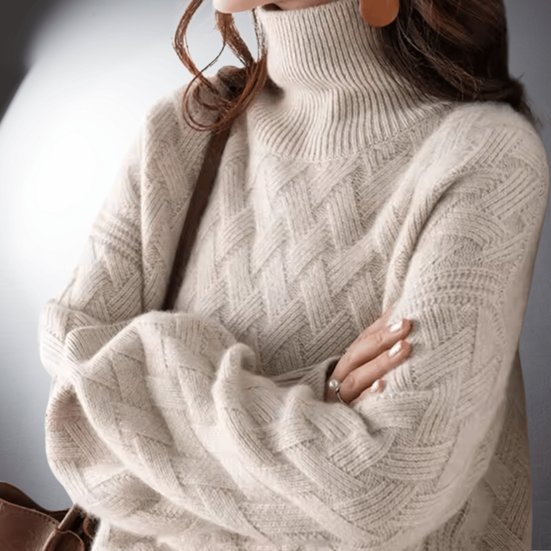 Women's Oversized Sweater, Draped Loose Fit | Cozy Warmth Without Bulk, Versatile Layer | Light Beige or Off White | S–XL