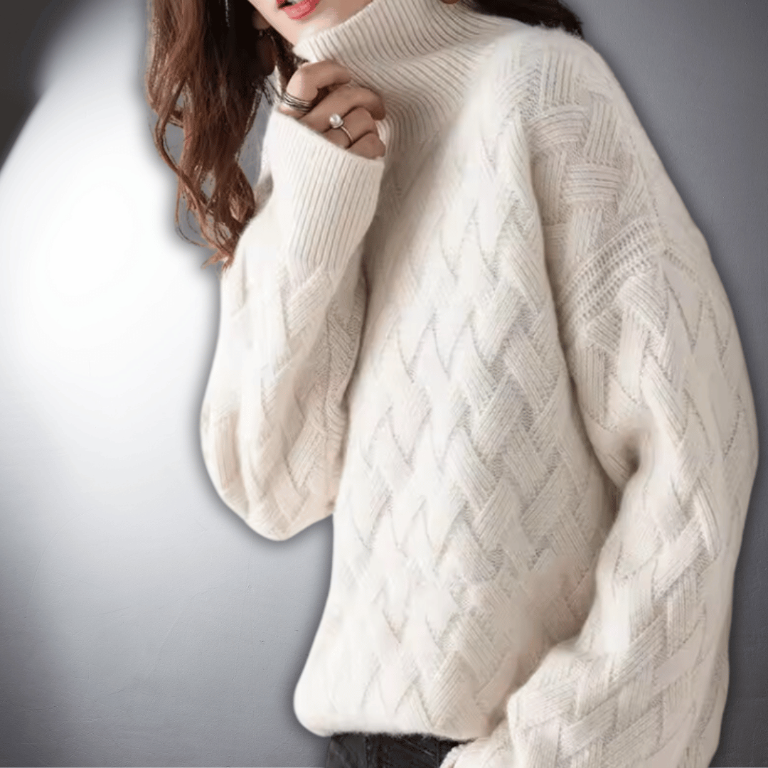 Women's Oversized Sweater, Draped Loose Fit | Cozy Warmth Without Bulk, Versatile Layer | Light Beige or Off White | S–XL