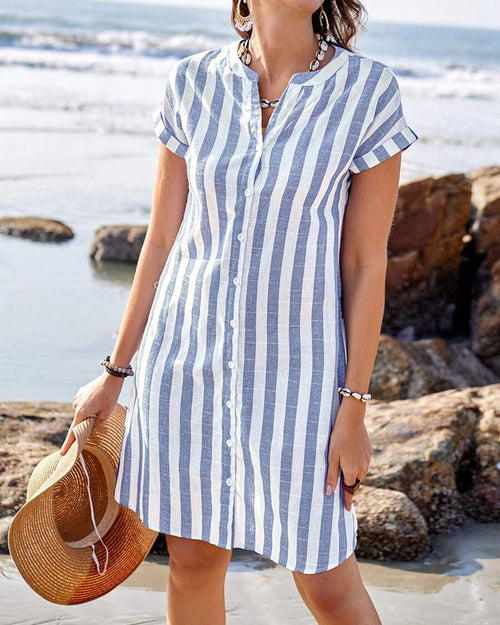 Pamela™ – Elegant Striped Flow Dress