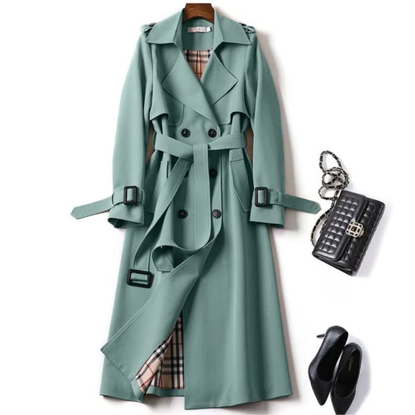 Lauren Womens Waterproof Belted Trench Coat in Green