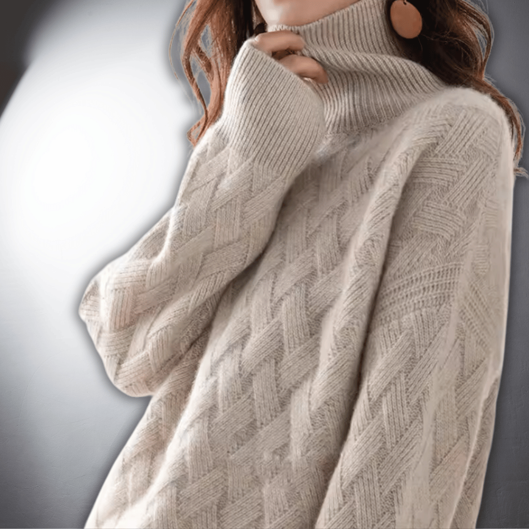 Women's Oversized Sweater, Draped Loose Fit | Cozy Warmth Without Bulk, Versatile Layer | Light Beige or Off White | S–XL