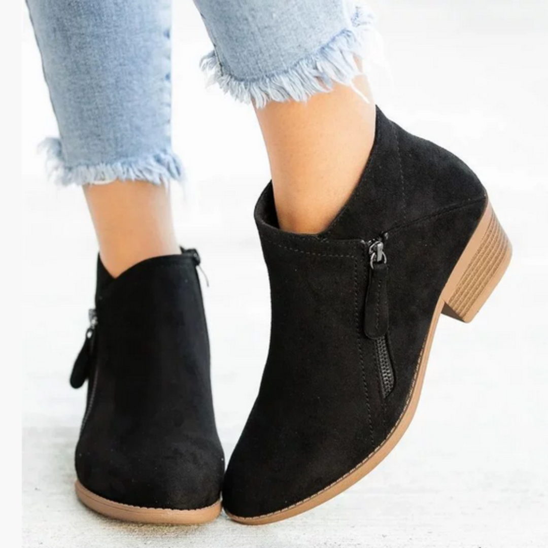Raya Womens Ankle Boots with Side Zipper