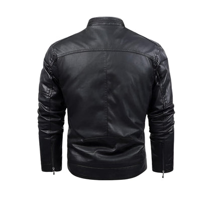 Sebastian | Retro leather jacket with fleece lining