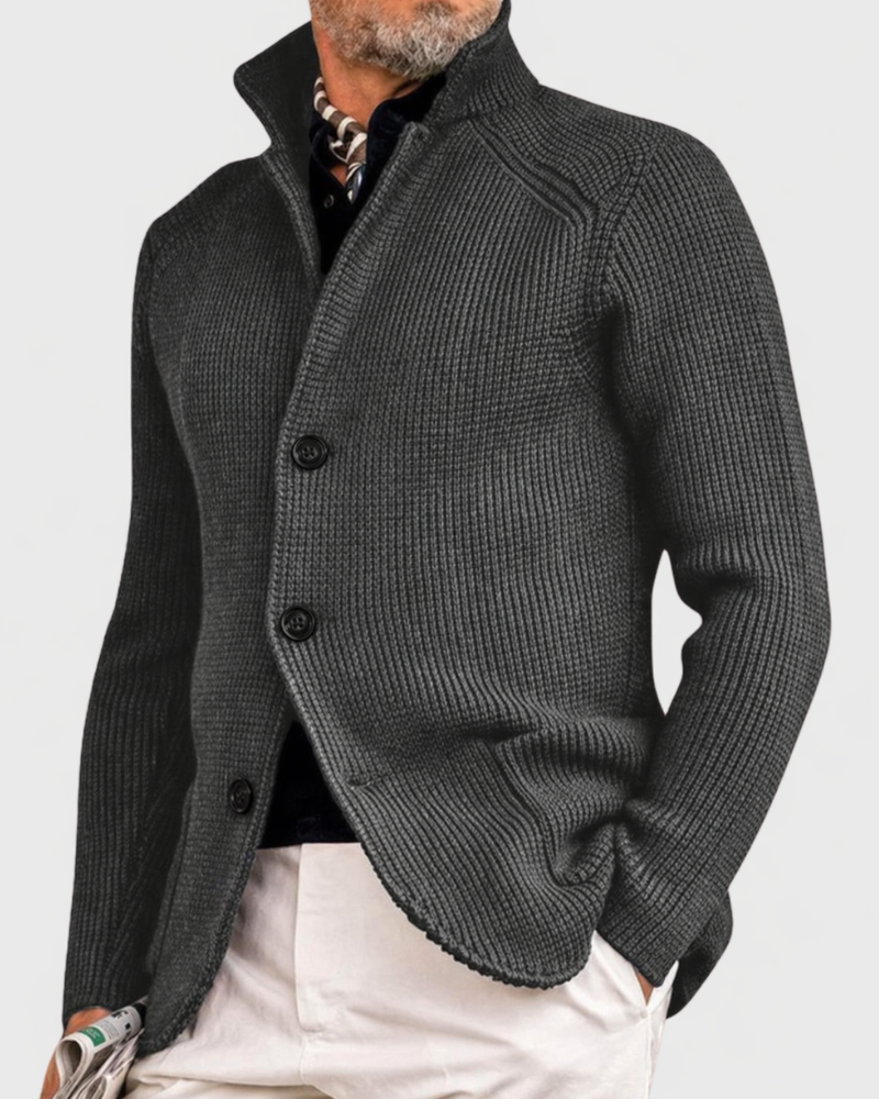 Henry Mens Cardigan Coat with Room for Layers in Gray