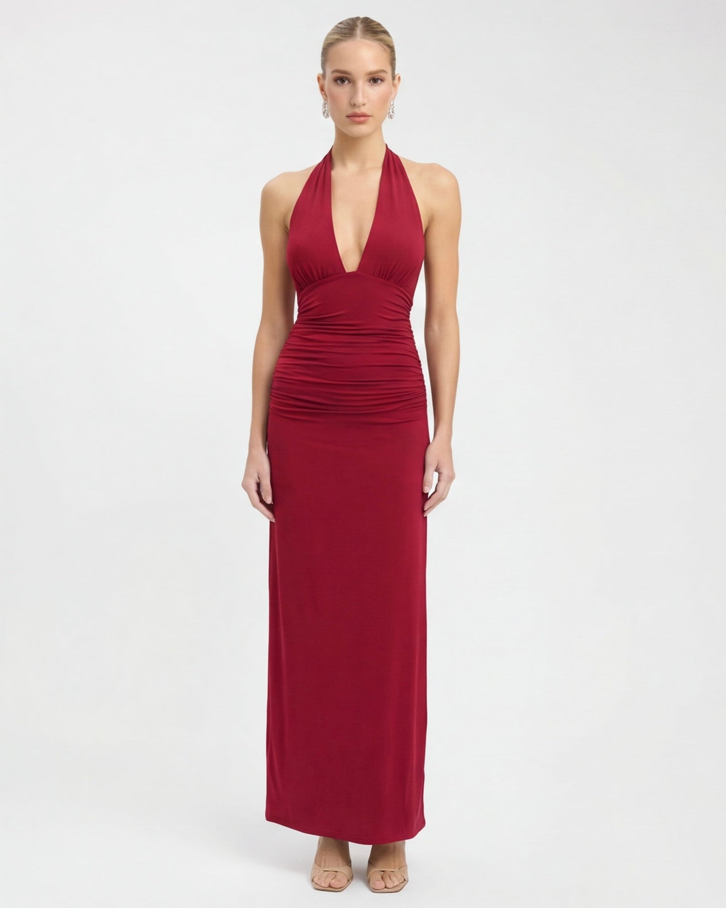 Nyx™ – Halter Maxi Dress (Late-Night Elegance & Bold Minimalism)