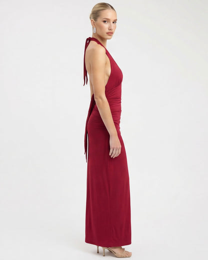 Nyx™ – Halter Maxi Dress (Late-Night Elegance & Bold Minimalism)