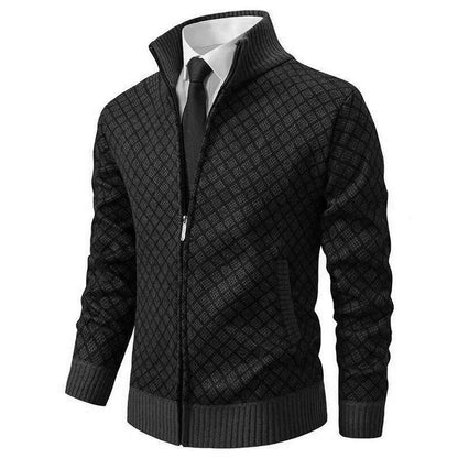 Cole | Diamond-Knit Zip Cardigan