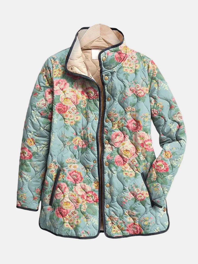 Women's Quilted Floral-Print Jacket, Insulated | Delicate Floral Pattern, Relaxed Layering Fit | Multicolor | S–3XL