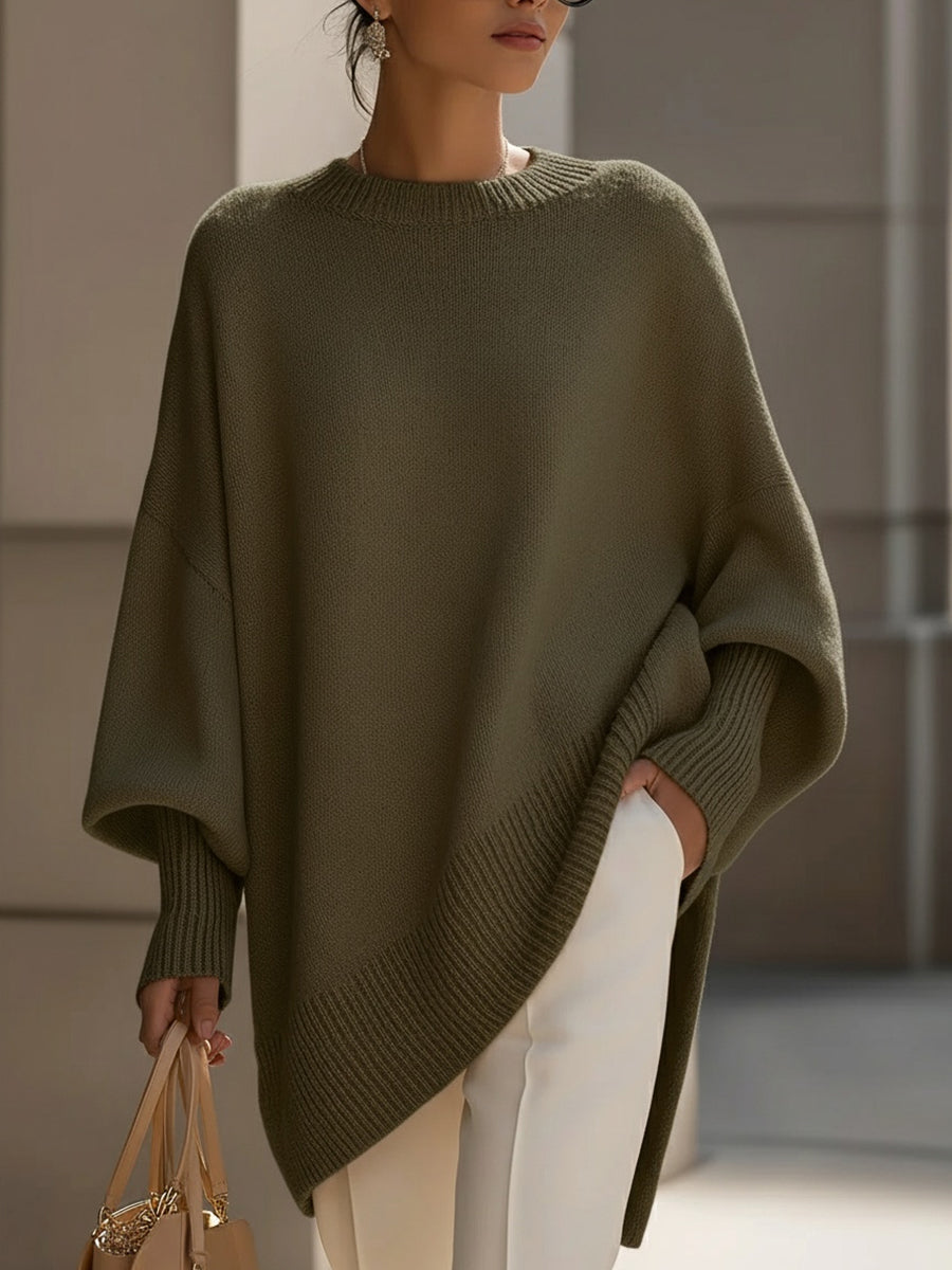 Women's Luxe Oversized Knit Sweater, Draped Silhouette | Elongating Cut, Everyday Layer | 7 Colorways | XS–2XL