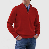 Lucien | Mens Half-Zip Knit Sweater, Classic Fit | Soft Warm Knit, Easy to Layer, Neat Seams | Red, Gray and More M-4XL