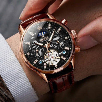 Tobias™ | Mechanical Automatic Watch with Leather Band