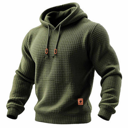 Jackson - Men's quilted waffle outdoor sweatshirt with long sleeves in a solid color