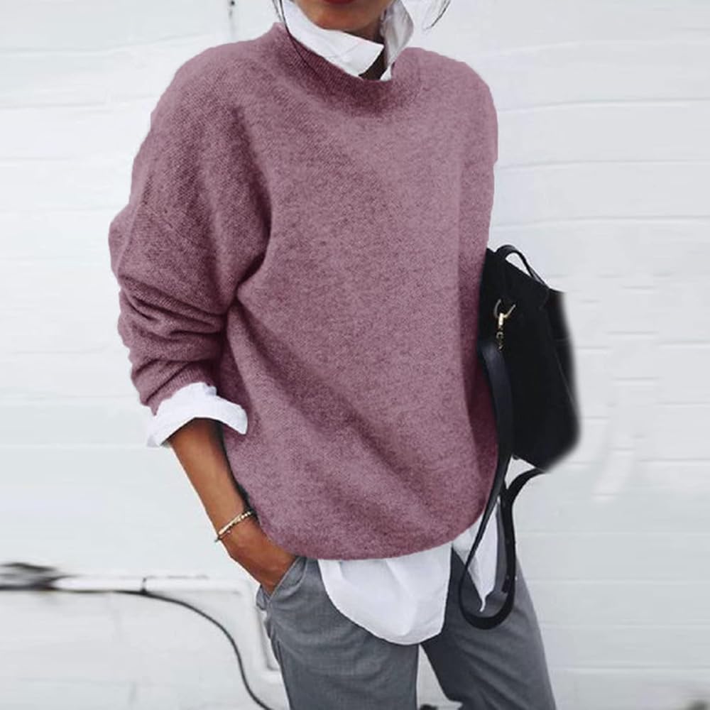 Women's Soft Everyday Sweater, Flattering Drape | Minimalist Design, Wearable Layer | 5 Colorways | S–5XL