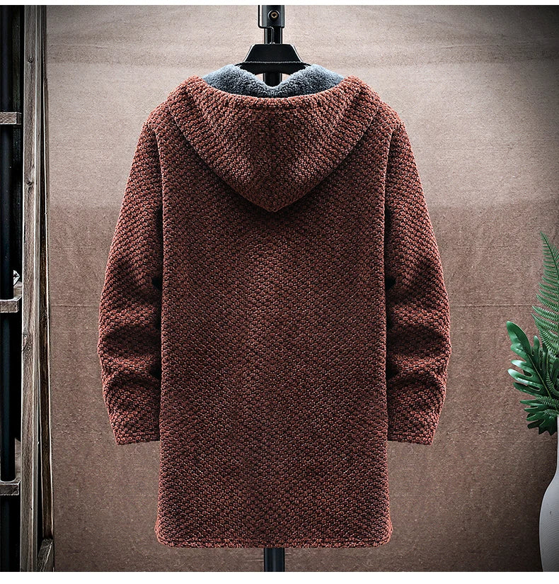 Seth Mens Wool Cashmere Blend Hooded Jacket