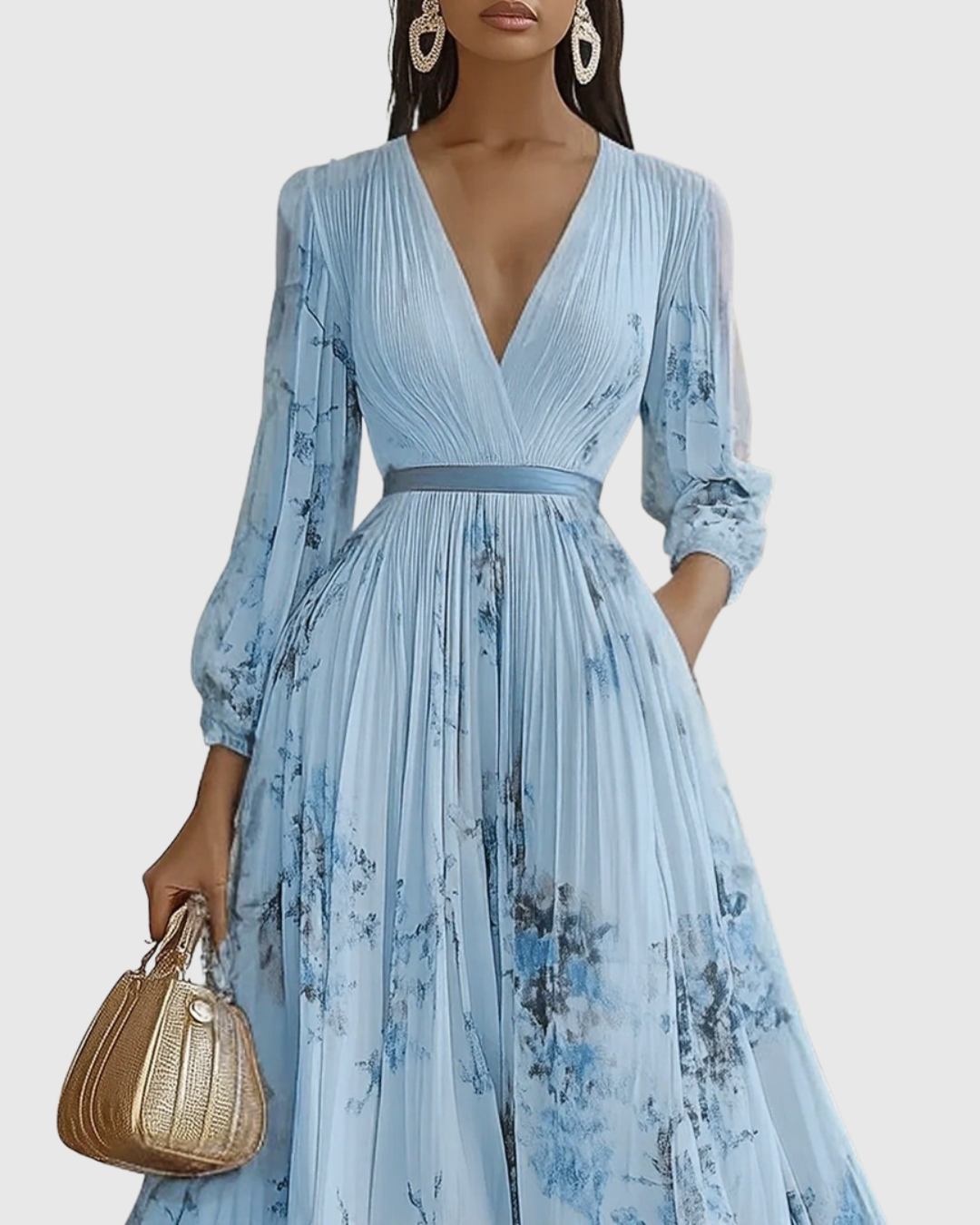 Rowella™ | Elegant Pleated Maxi Dress