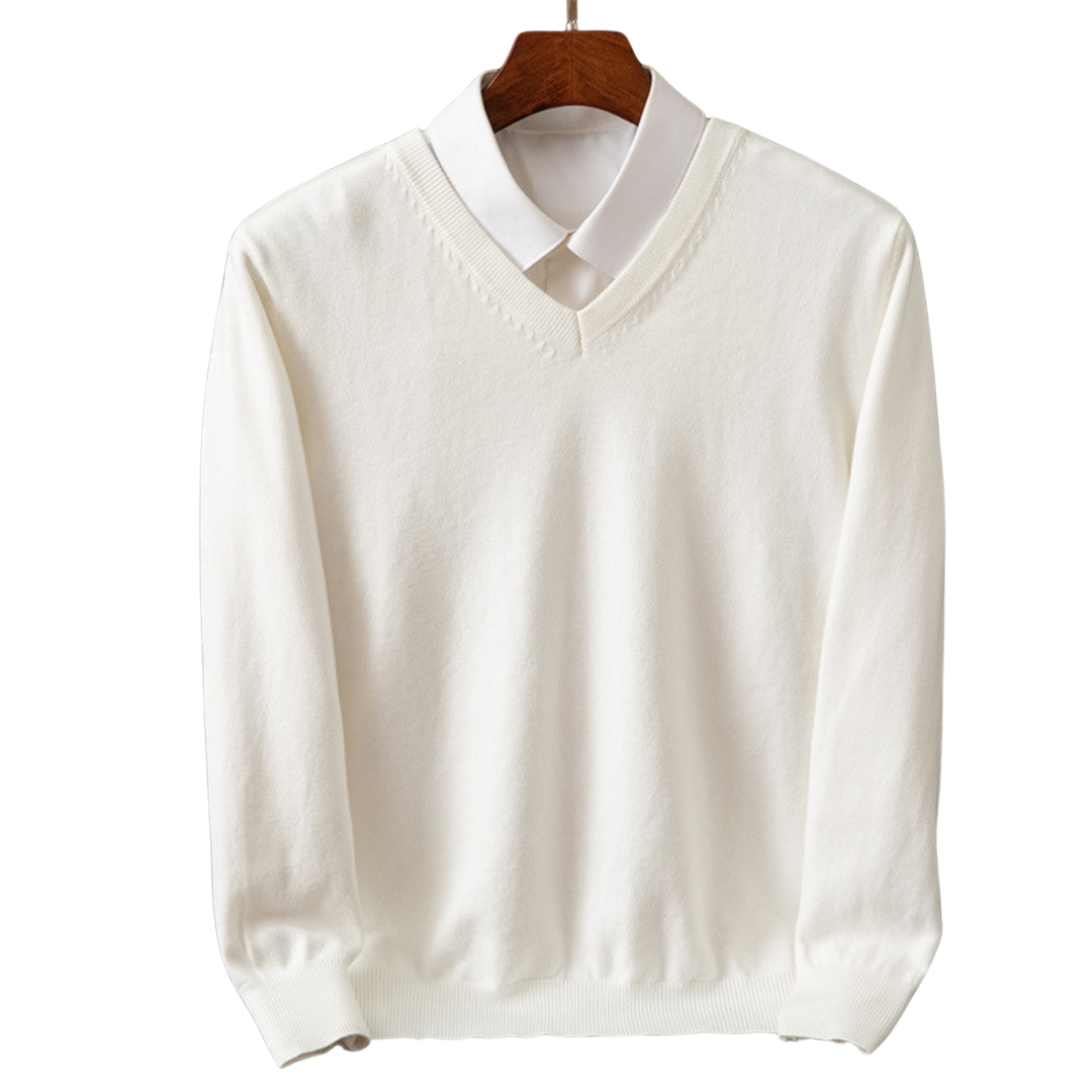 Elias - Elegant cashmere sweater with V-neck