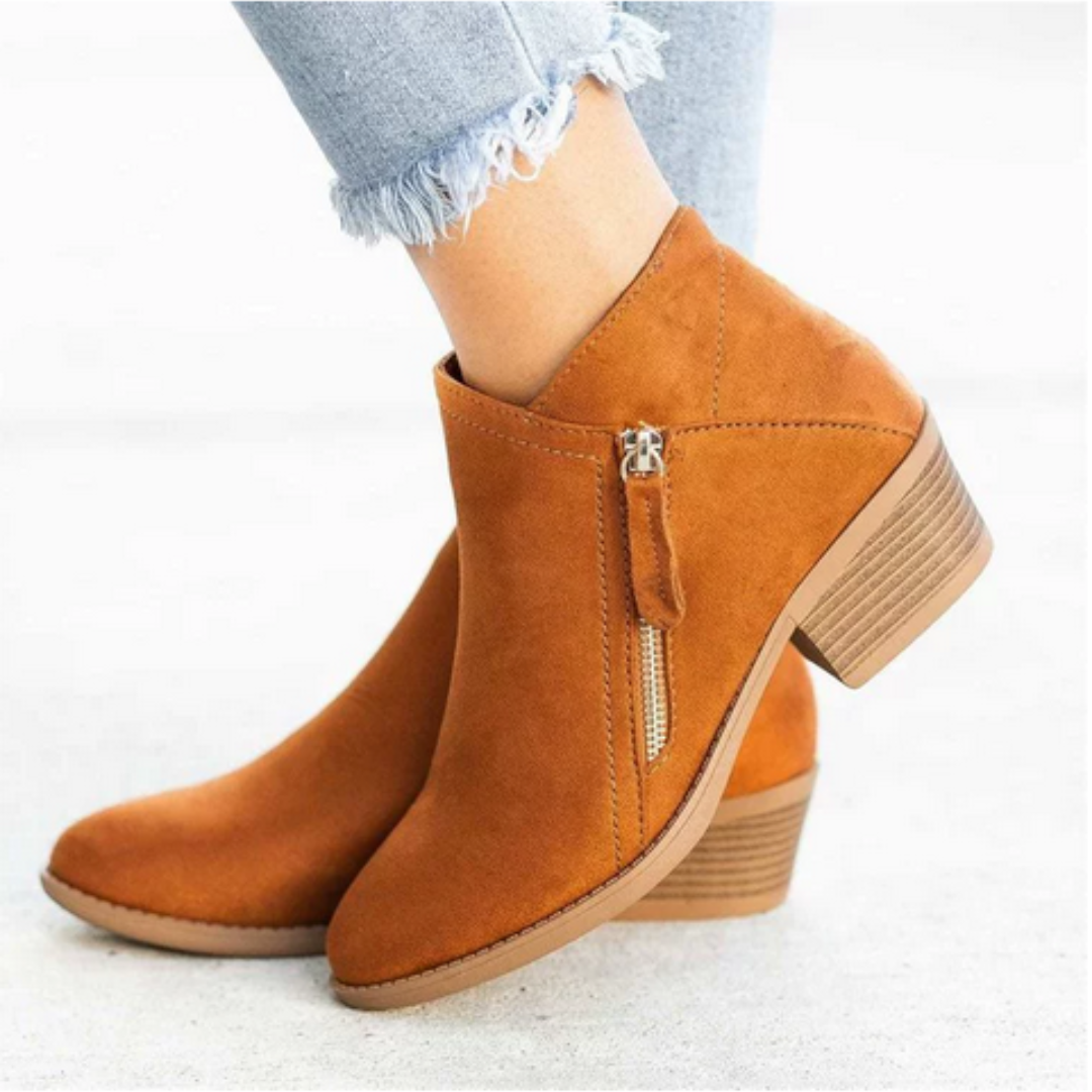 Raya Womens Ankle Boots with Side Zipper
