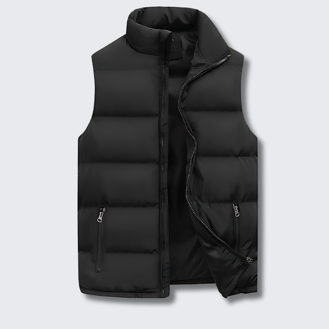 Eric Mens Puffer Vest for Layering in Black