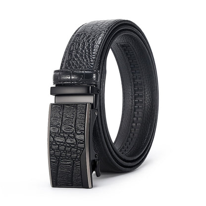 Savio™ | Men’s Crocodile Pattern Leather Belt – Automatic Buckle
