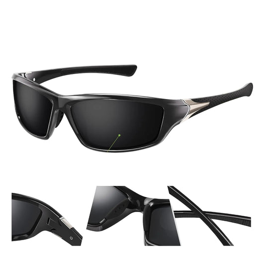 David™ | Sporty Polarized Wraparound Sunglasses 3-Pack For Men With UV Protection