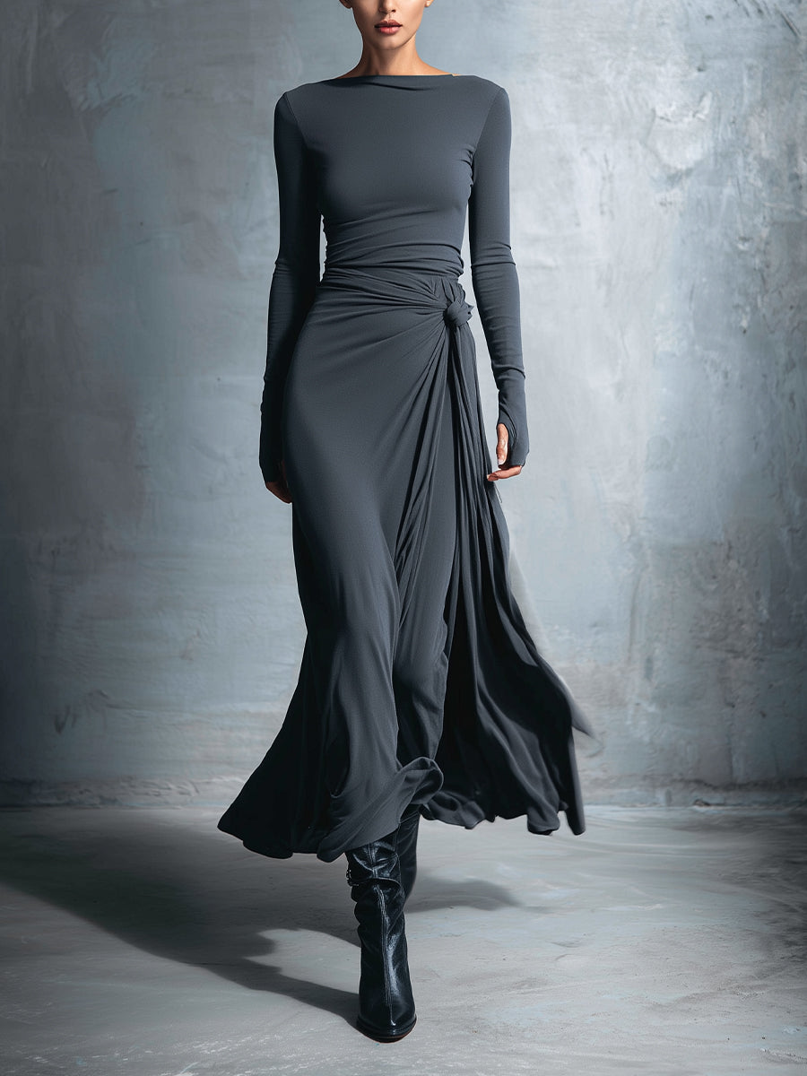 Katrina™ | Long dress with side knot