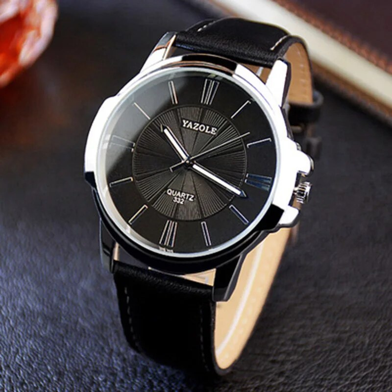 Claudio™ | Luxury Blue Glass Leather Watch