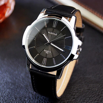 Claudio™ | Luxury Blue Glass Leather Watch