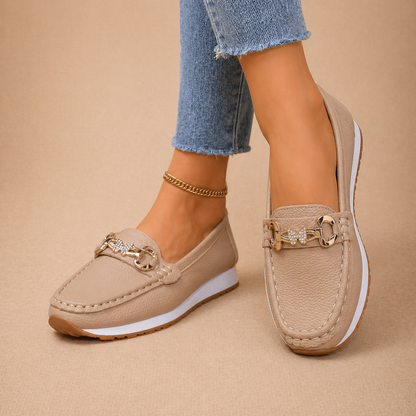 Alveria™ | Metallic Accent Comfort Loafers