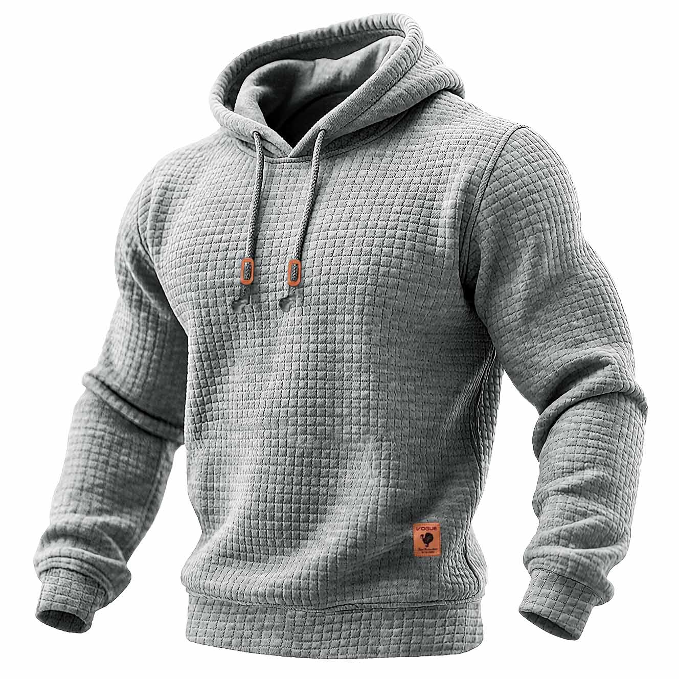 Jackson - Men's quilted waffle outdoor sweatshirt with long sleeves in a solid color
