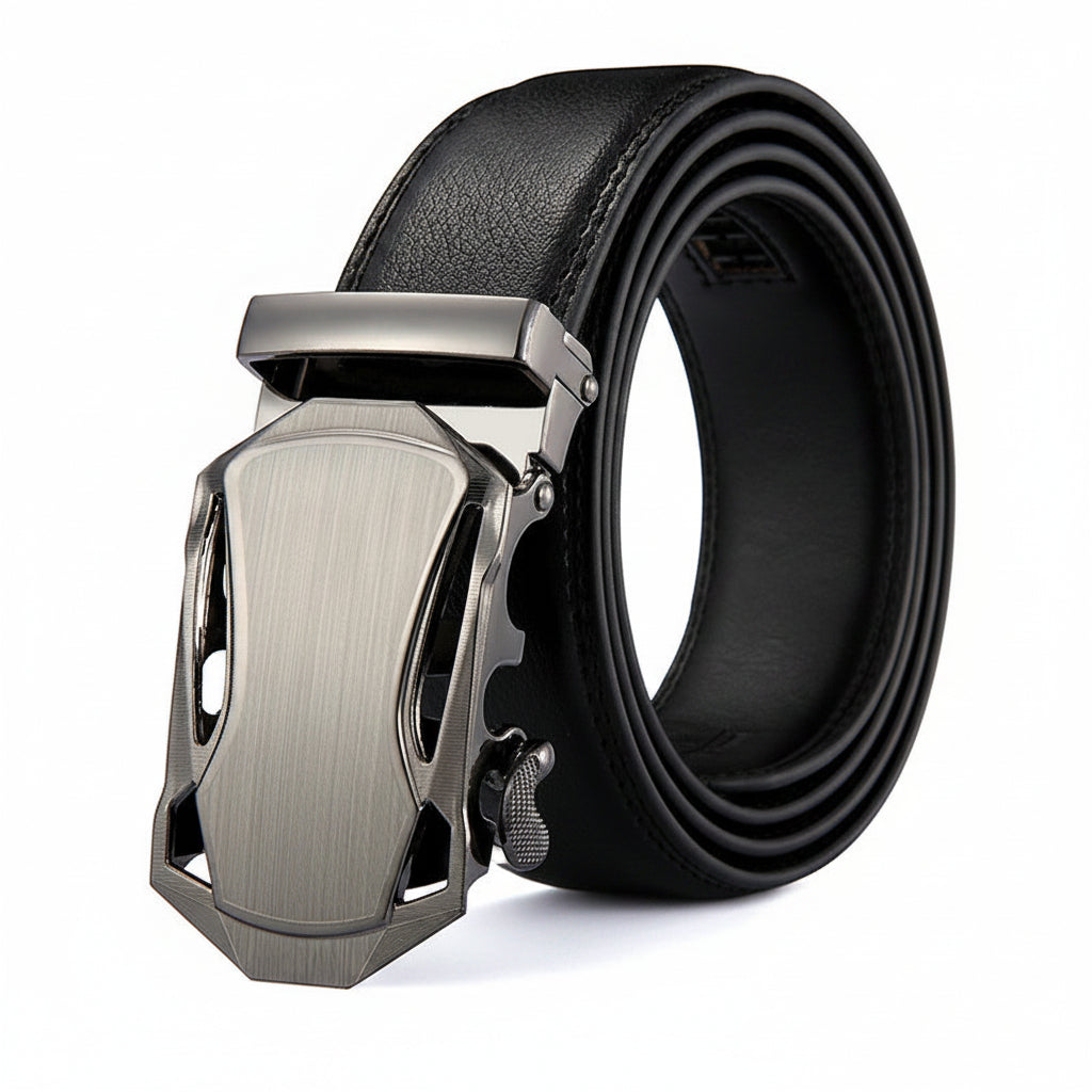 Stefan™ | Men’s Automatic Buckle Leather Belt – Business Casual Style