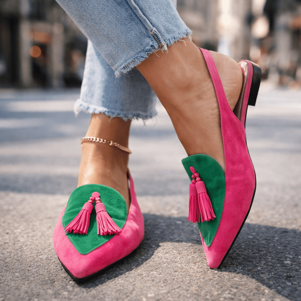 The Margaux™ | Suede Pointed Slingback Flats