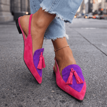 The Margaux™ | Suede Pointed Slingback Flats