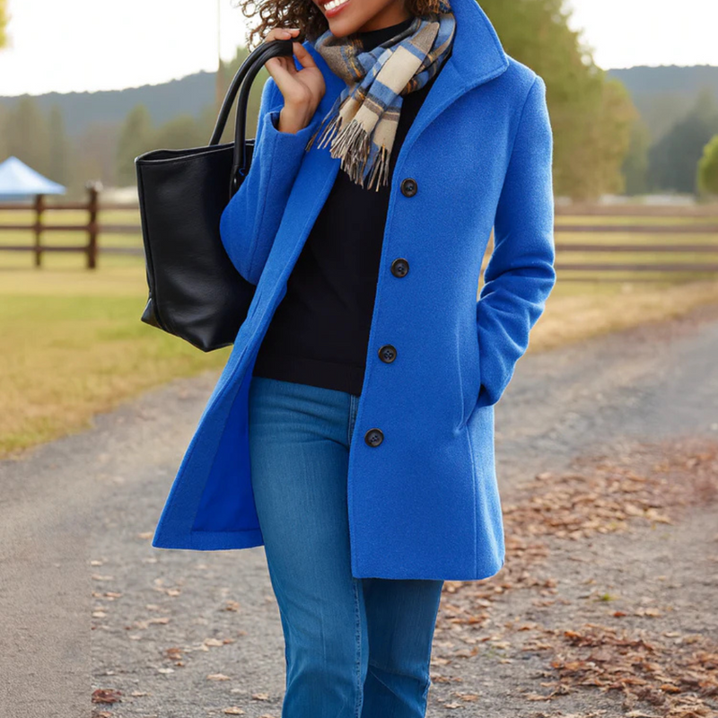 Women's Classic Button-Front Coat, Straight Cut | Warm & Wearable Everyday Layer | 9 Colorways | S–3XL